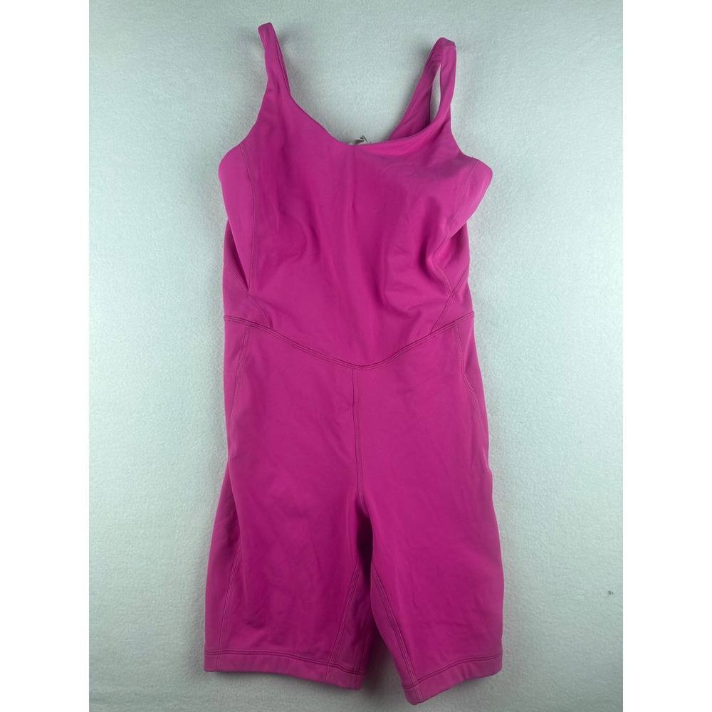 Lululemon Align Bodysuit 8" Sonic Pink Nulu Yoga Romper Size 10